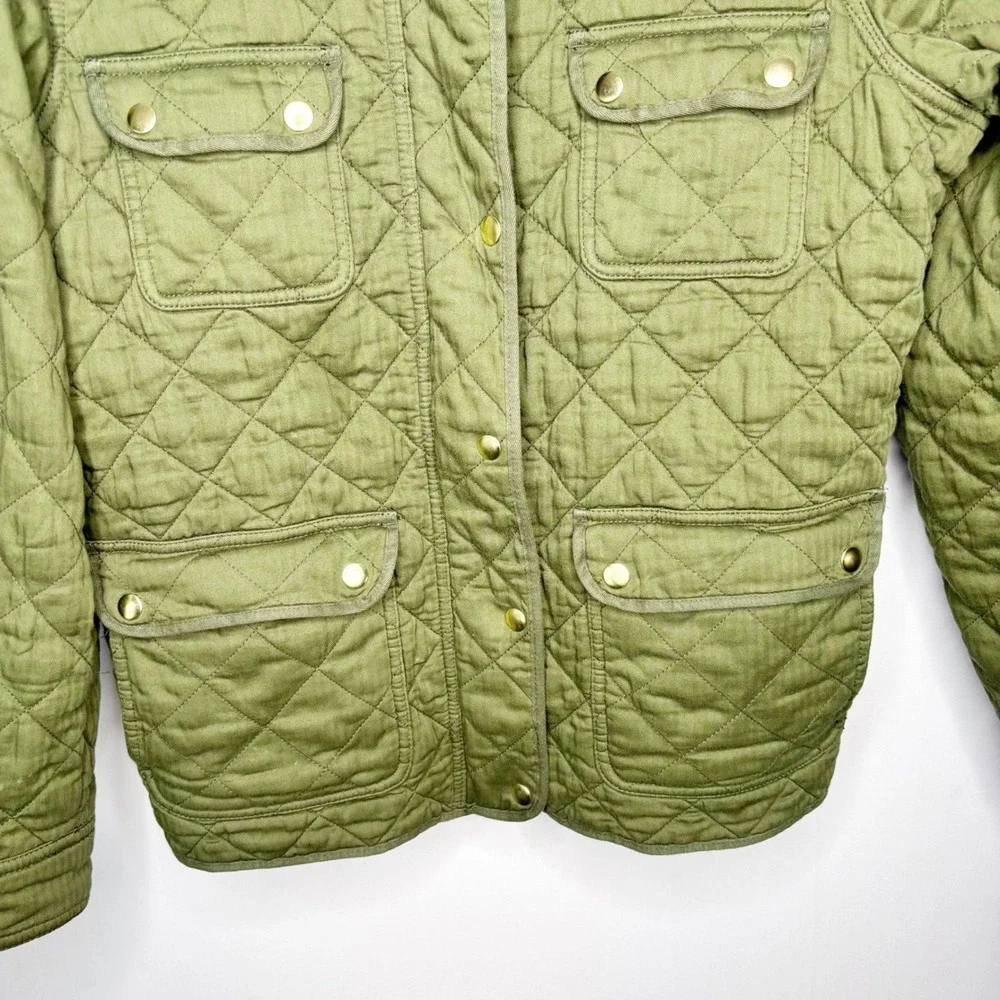 J. Crew Quilted Utility Jacket in Olive Green